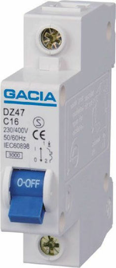 Gacia Αυτόματη Ασφάλεια 50A Μονοπολική AC 500-42307