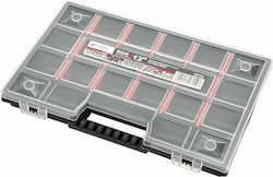 Box Organizer Tool Compartment Organiser 21 Slot Adjustable Black 29x19.5x3.5cm