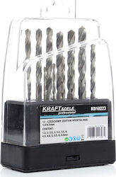 Kraft & Dele Set 13 HSS Burghie HSS cu Tija Cilindrică pentru Metal
