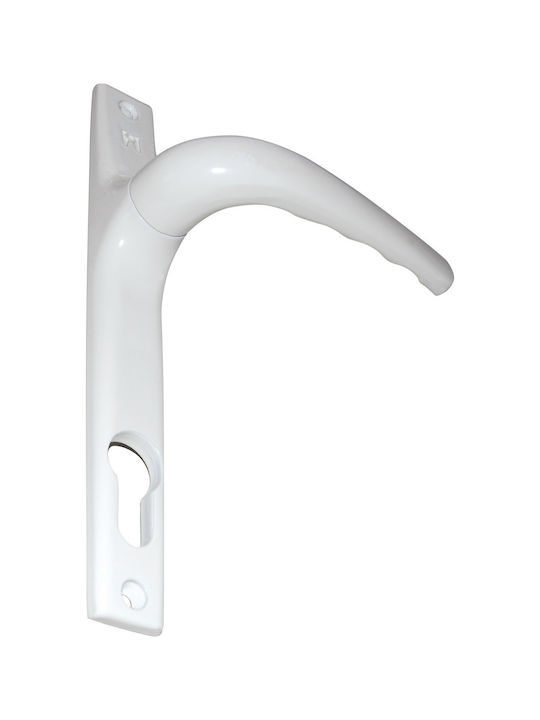 Domus 6245L Espag Fenstergriff Paar mit Platte Weiß