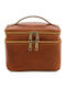 Toiletry Bag Eliot in Tabac Brown color 15cm
