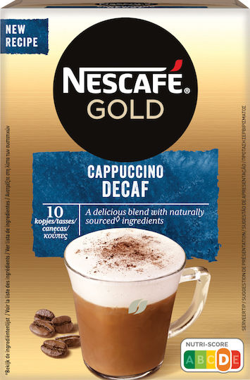 Nescafe Στιγμιαίος Καφές Decaffeine Gold Cappuccino 10x12.5gr