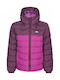 Trespass Kids Quilted Jacket short Hooded Purple Oskar