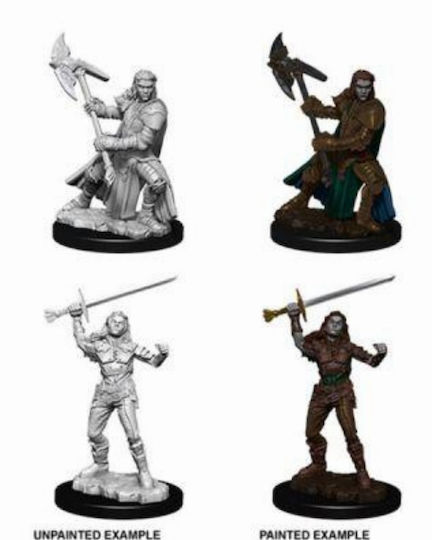 Dungeons & Dragons Nolzur's Marvelous Miniatures Unbemalte Figuren Halborc Kämpfer - Welle 7 2 Stück