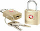 Travel Blue Gold Bronze Padlock Brass with Key Set with Embossed Design with TSA Certification 22mm Yellow 2pcs