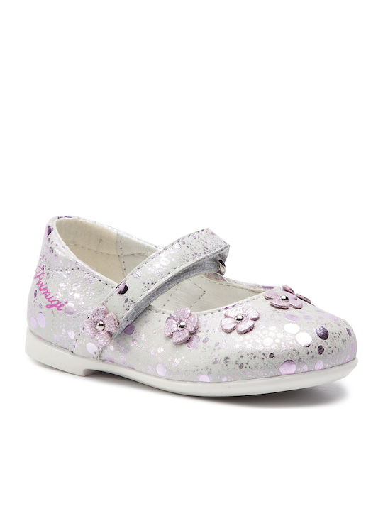 Primigi Παιδικές Μπαλαρίνες mit Bügel- und Schleifenverschluss Gray Ballerinas mit Blumen