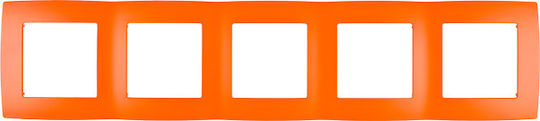 Elmark City Switch Frame 5 Positions Horizontal Installation in Orange Color 190603