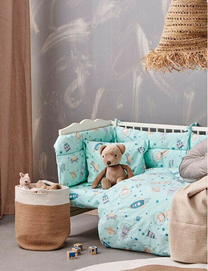 Palamaiki My Kingdom MK0725 Бебешка кувертюра Памук Зелен 110x150см Palamaiki My Kingdom MK0725 Бебешка кувертюра Памук Зелен 110x150см