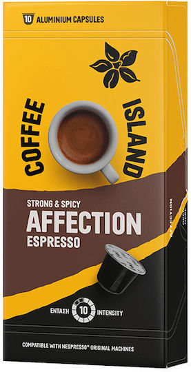 Coffee Island Kapseln Espresso Affection Kompatibel mit Maschine Nespresso 10Mützen