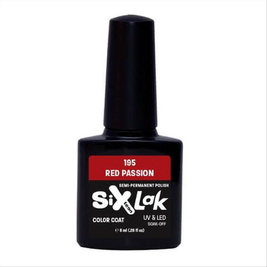 Sixteen Cosmetics SixLak Ημιμόνιμο Βερνίκι Νυχιών Red Passion 195 8ml