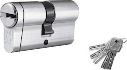 Domus Lock Cylinder Security Econ 100mm (35-65) with 5 Keys Silver