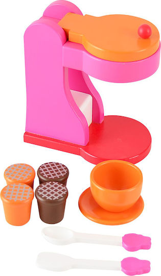 Magni Children's Household Appliance Wooden Premium Espresso Machine Toy with Coffee Accessories