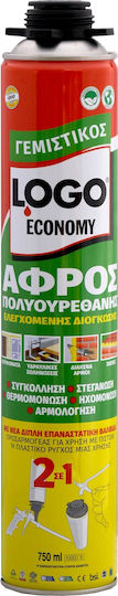Logo Economy 2σε1 Αφρός Πολυουρεθάνης Πιστολιού Χαμηλής Διόγκωσης 750ml