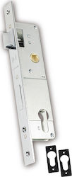 Martin Recessed Lock with Cylinder and Center 30mm Silver