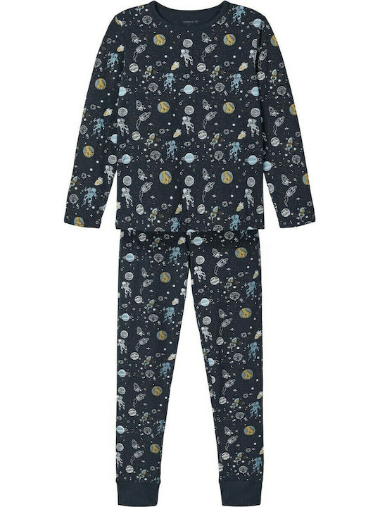 Name It Παιδική Πιτζάμα Χειμωνιάτικη Βαμβακερή Navy Μπλε