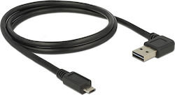 DeLock 85165 Angle (90°) USB 2.0 σε micro USB 1m Μαύρο
