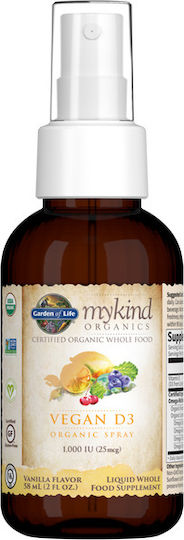 Garden Of Life Mykind Organics Vegan D3 Витамин за Здравето на костите 1000иу Ванилия 58мл