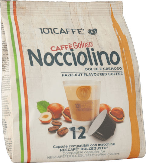 101Caffè Capsule Espresso Nocciolino Alune de padure Compatibile cu Mașina Dolce Gusto 12capace