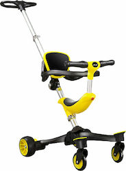 Kids Tricycle Foldable, Convertible With Push Handle for 15+ Months Yellow