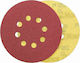 Morris Aluminium Oxide Velcro Orbital Sander Sanding Sheet K60 with 8 Holes 125x125mm