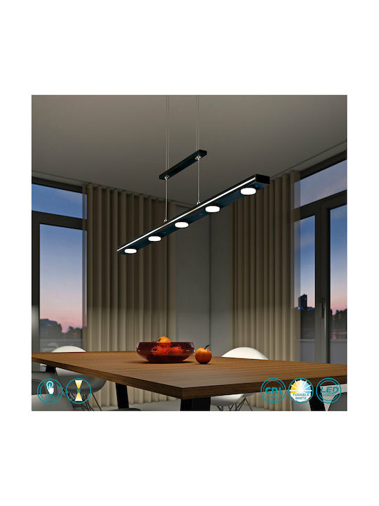 Trio Lighting Lacal Регулируема Висящо Осветително Тяло Черен Rail 100x8см.