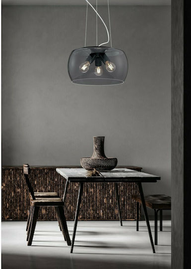 Trio Lighting Valente Adjustable Pendant Light Black with Socket E27 40x40x150cm