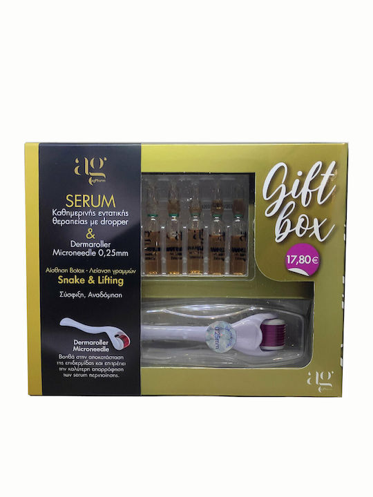 Ag Pharm Box Snake Serum, Lifting Serum 7 Derma Roller Комплект за грижа за кожата за Стягане на кожата Ag Pharm Box Snake Serum, Lifting Serum 7 Derma Roller Комплект за грижа за кожата за Стягане на кожата