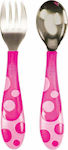 Munchkin Baby Set with Fork made of Metal for 12+ months Pink 2pcs