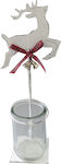 JK Home Decoration Christmas Metallic White Κηροπήγιο 43cm