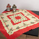 Silk Fashion Christmas Stain-resistant Tablecloth Square Fabric Red L90xW90cm.