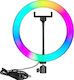 LED Ring Light 25W RGB Ring Light 33cm with Mobile Phone Holder