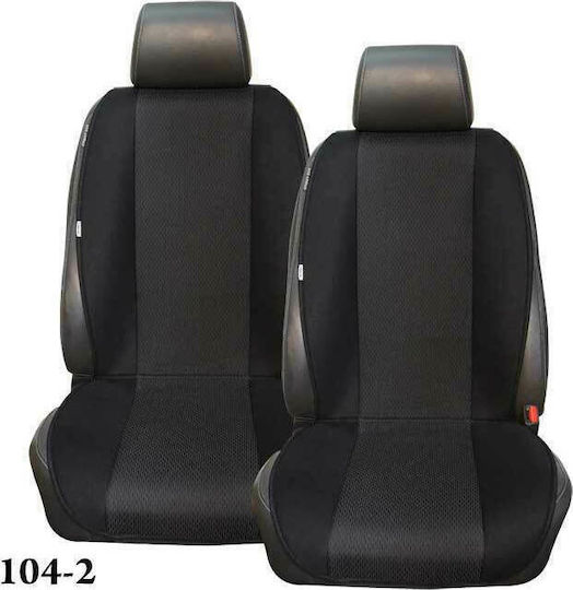 3Lines Set Spătare Auto 2buc Poliester Jacquard Negru