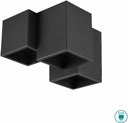 Trio Lighting Fernando Тройно Спот с Цокъл GU10 в Черен Цвят