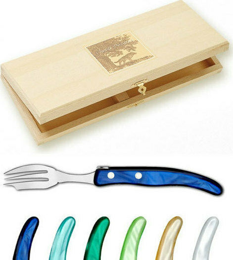 Claude Dozorme Laguiole Set de Furculițe Fructe/Desert Inoxidabile Blue Green 6buc