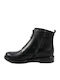 Leder Stiefeletten Damen Schwarz