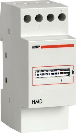 Vemer HMD-1236 Operating Hour Counter Electric Panel Analog Rail Single Phase 12-36VDC
