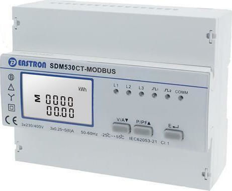 Eastron SDM-530CT Modbus Contor De Kilowați Panou Electric Digital Șină Trifazat Wi-Fi Modbus Digital Trifazat 501-596230052