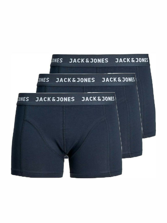 Jack & Jones Ανδρικά Μποξεράκια Μπλε 3Pack