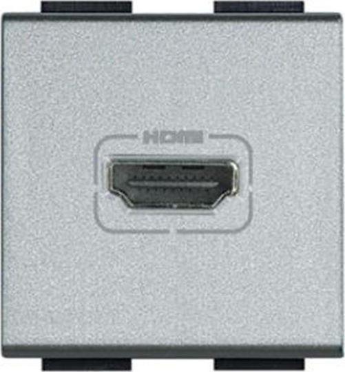 Bticino LivingLight Front Audio & Video HDMI Socket Silver 2 Στοιχείων NT4284