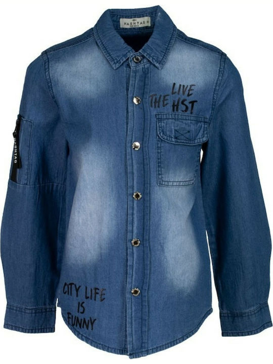 Hashtag Kids Denim Shirt Blue