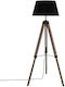 Pakketo Runo Stehleuchte H145xB46cm. mit Fassung für Lampe E27 Schwarz