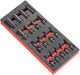 Facom Set Sockets 1/2" Torx Female Long Walnut Pneumatic with Torx Head and Socket 1/2'' T25 / T30 / T40 / T45 / T50 / T55 / T60 / T70 17pcs MODM.NSXPB