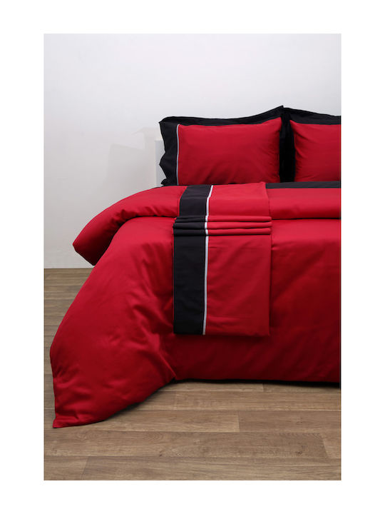 Anna Riska Πάπλωμα Υπέρδιπλο 220x240εκ. Luxury Bicolour Red / Black