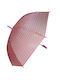Rain umbrella Automatic rattan umbrella Φ100×83 cm Transparent with 3D patterns fuchsia