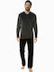 Minerva 90-70803 Men's Winter Velvet Pajamas Set Anthracite