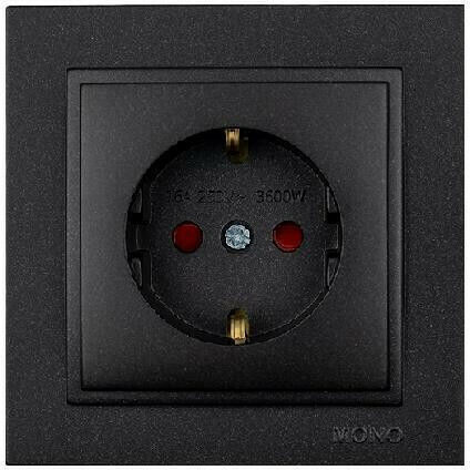 Mono Electric Despina Single Walled Black Power Socket