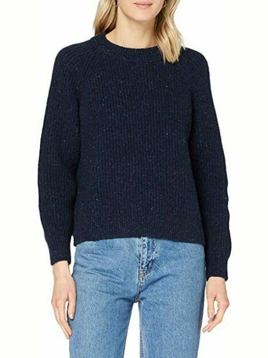 Superdry Freya Damen Langarm Pullover Wolle Marineblau