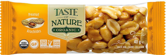 Taste Of Nature Βιολογική Μπάρα Ενέργειας / Ξηρών Καρπών με Φυστικοβούτυρο 40gr