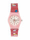 Lulu Castagnette Lulu Castagnette Αρκουδάκι Analog Kinderuhr Mehrfarbig mit Gummi-Lederarmband