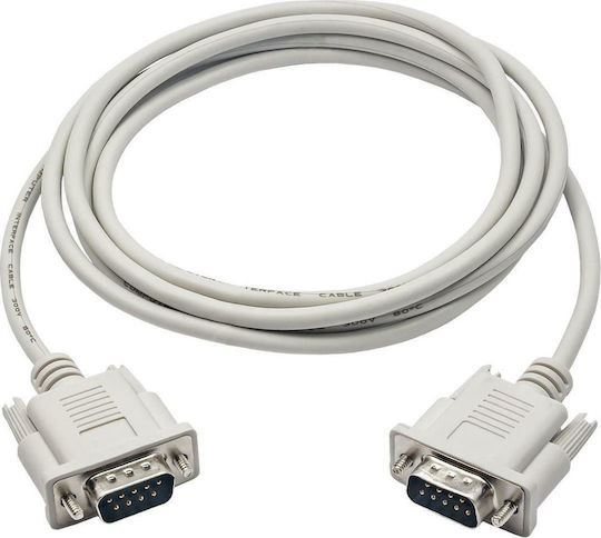 Akyga Καλώδιο RS232 9-pin male σε RS232 9-pin male 2m Λευκό